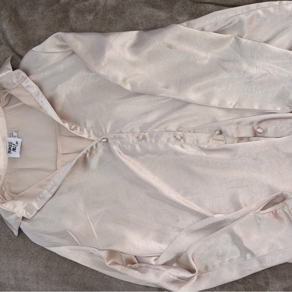 Princess Polly Cream Button Down Shirt